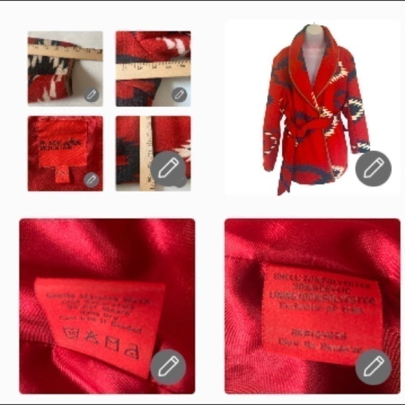 Black Mountain Aztec Southwest designs red white, black, fully lined. SZ L/XL - Picture 7 of 11